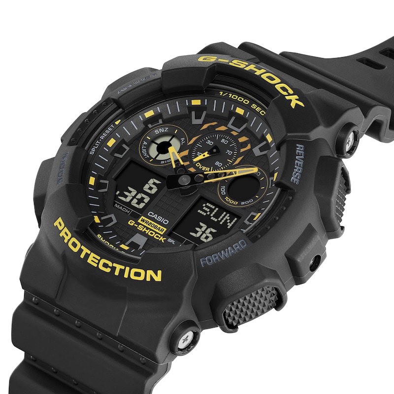 G-Shock GA-100CY-1AER Yellow Detailing Black Resin Strap Watch