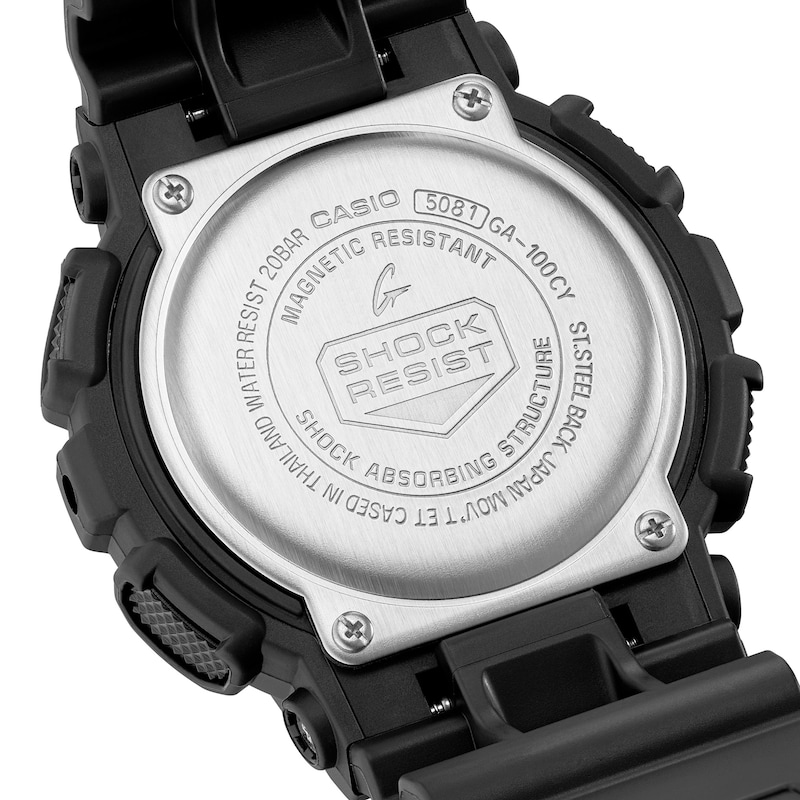 Main Image 5 of G-Shock GA-100CY-1AER Yellow Detailing Black Resin Strap Watch