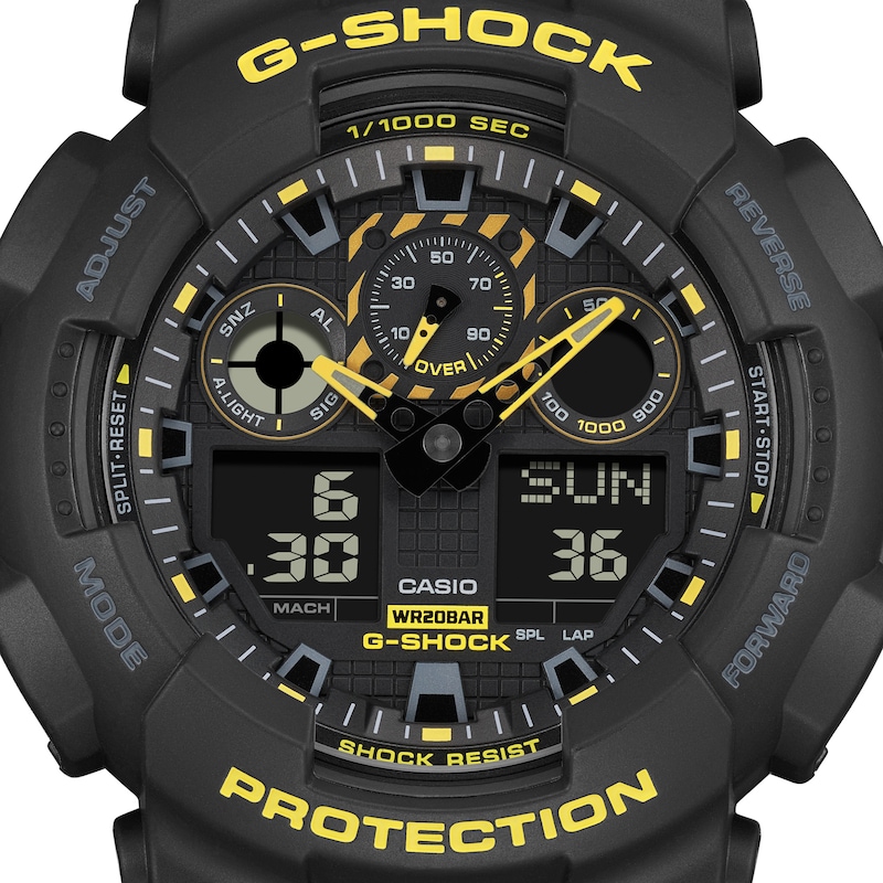 G-Shock GA-100CY-1AER Yellow Detailing Black Resin Strap Watch