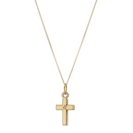 Children's 14 inches 9ct Gold Diamond Cross Pendant
