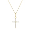 Thumbnail Image 0 of 9ct Yellow Gold 18 Inch Cubic Zirconia Cross Pendant Necklace