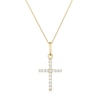 Thumbnail Image 1 of 9ct Yellow Gold 18" Cubic Zirconia Cross Pendant Necklace