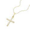 Thumbnail Image 1 of 9ct Yellow Gold 18 Inch Cubic Zirconia Cross Pendant Necklace