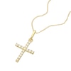 Thumbnail Image 2 of 9ct Yellow Gold 18" Cubic Zirconia Cross Pendant Necklace