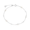 Thumbnail Image 1 of Sterling Silver CZ & Freshwater Pearl Station Drop Bracelet