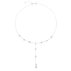 Thumbnail Image 2 of Sterling Silver CZ & Freshwater Pearl Station Drop Necklace