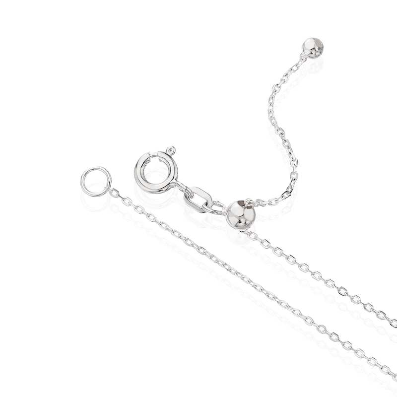 Main Image 3 of Sterling Silver CZ & Freshwater Pearl Station Drop Necklace