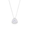Thumbnail Image 1 of Sterling Silver Cubic Zirconia Trillion Halo Pendant Necklace