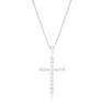 Thumbnail Image 1 of Sterling Silver Cubic Zirconia Cross Pendant Necklace
