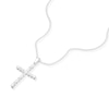 Thumbnail Image 2 of Sterling Silver Cubic Zirconia Cross Pendant Necklace