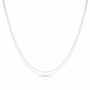 Thumbnail Image 1 of Sterling Silver Double Ball Pendant Necklace