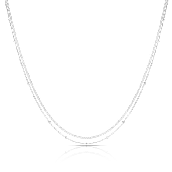 Sterling Silver Double Ball Pendant Necklace