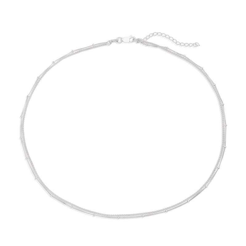 Main Image 2 of Sterling Silver Double Ball Pendant Necklace