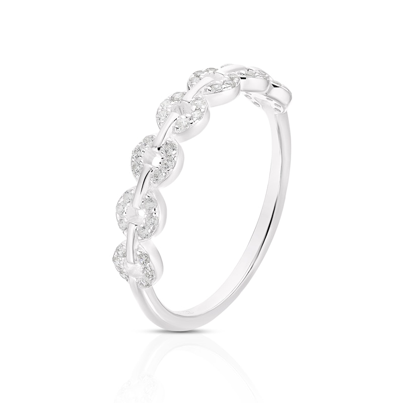 Main Image 2 of Sterling Silver Cubic Zirconia Chain Ring (Size N)