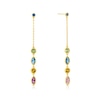 Thumbnail Image 1 of 9ct Yellow Gold Multicoloured Crystal Drop Earrings