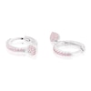 Thumbnail Image 2 of Children's Sterling Silver Pink Cubic Zirconia Heart Drop Huggie Earrings