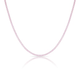 Sterling Silver Pink Cubic Zirconia Tennis Choker Necklace