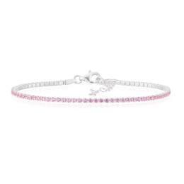 Sterling Sterling Pink Cubic Zirconia Tennis Bracelet