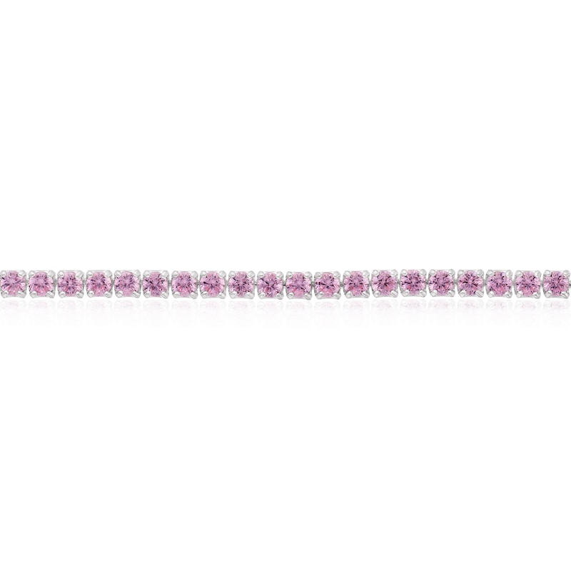 Main Image 2 of Sterling Sterling Pink Cubic Zirconia Tennis Bracelet