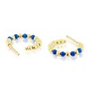 Thumbnail Image 2 of 9ct Yellow Gold Blue Beaded Open Hoop Earrings