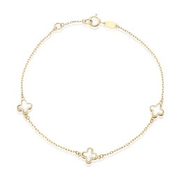 9ct Yellow Gold Mother Of Pearl Petal Bracelet