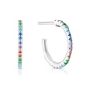 Thumbnail Image 1 of Sterling Silver Multicoloured Cubic Zirconia 3/4 Hoop Earrings