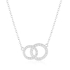 Thumbnail Image 0 of Sterling Silver Cubic Zirconia Double Circle Pendant Necklace