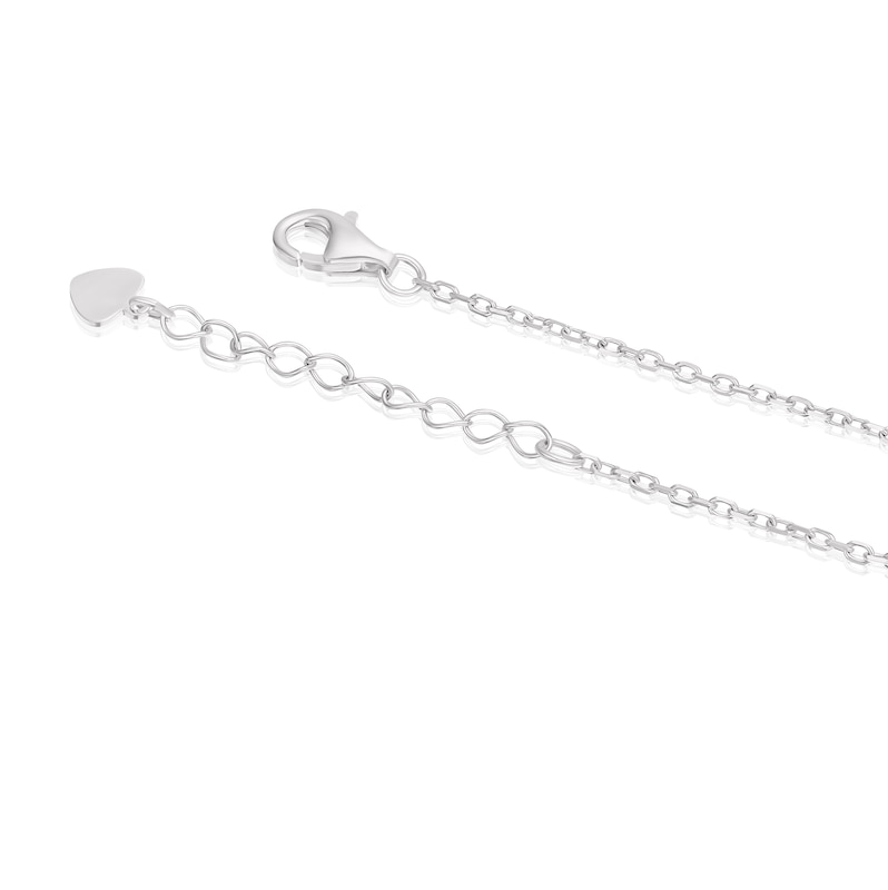 Main Image 3 of Sterling Silver Cubic Zirconia Double Circle Pendant Necklace