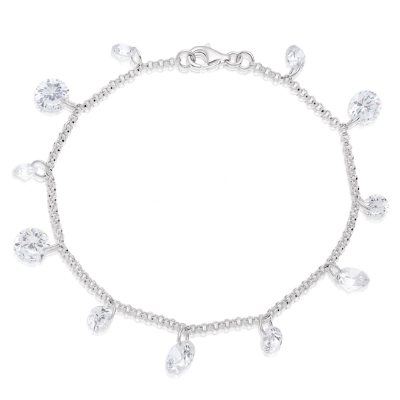 Sterling Silver Cubic Zirconia Drop Bracelet
