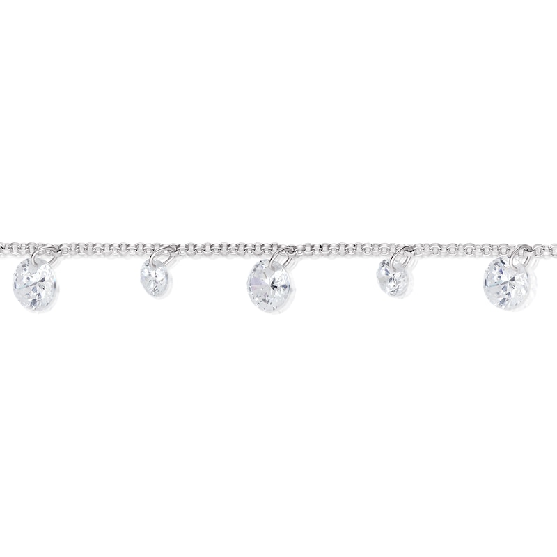 Main Image 2 of Sterling Silver Cubic Zirconia Drop Bracelet