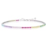 Thumbnail Image 1 of Sterling Silver Multicoloured Cubic Zirconia Tennis Bracelet