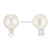 Thumbnail Image 0 of Sterling Silver Cubic Zirconia & Cultured Freshwater Pearl Stud Earrings