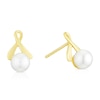 Thumbnail Image 1 of 9ct Yellow Gold Twist Drop Freshwater Pearl Earrings