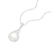 Thumbnail Image 2 of Sterling Silver CZ & Cultured Freshwater Pearl Swirl Drop Pendant Necklace