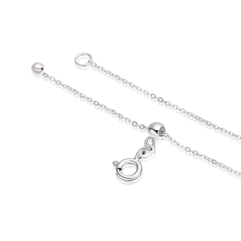 Sterling Silver CZ & Cultured Freshwater Pearl Swirl Drop Pendant Necklace