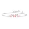 Thumbnail Image 0 of Children's Sterling Silver Pink Enamel 6.5 Inch Butterfly Bolo Bracelet