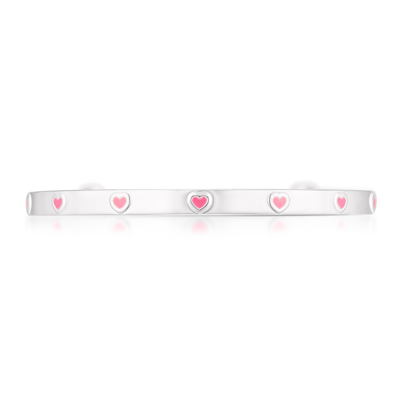 Main Image 2 of Children's Sterling Silver Pink Heart Expander Bangle