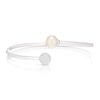 Thumbnail Image 0 of Sterling Silver Cubic Zirconia & Cultured Freshwater Pearl Torque Bangle