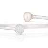 Thumbnail Image 1 of Sterling Silver Cubic Zirconia & Cultured Freshwater Pearl Torque Bangle