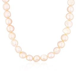 Sterling Silver Pink Cultured Freshwater Pearl Chunky Necklace