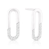 Thumbnail Image 1 of Sterling Silver Cubic Zirconia Oval Drop Earrings