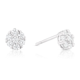 Sterling Silver Cubic Zirconia Round Stud Earrings
