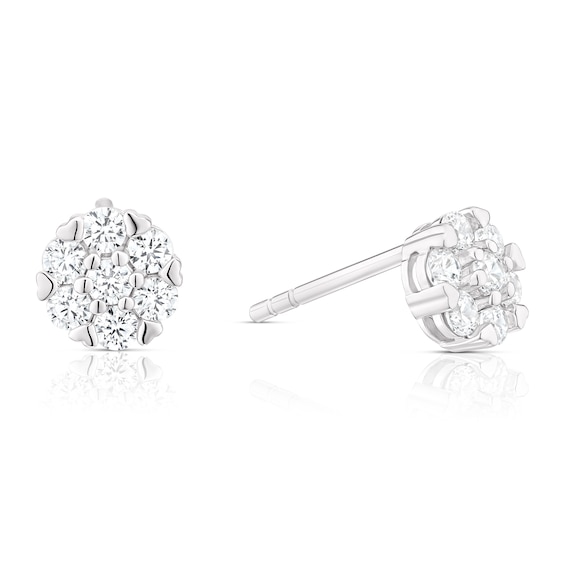 Sterling Silver Cubic Zirconia Round Stud Earrings
