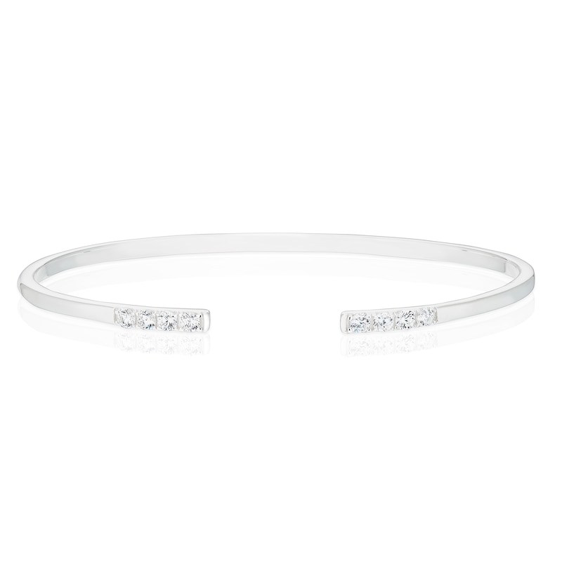 Main Image 1 of Sterling Silver Open Cubic Zirconia Bangle