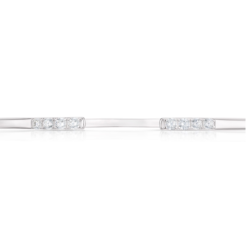 Main Image 2 of Sterling Silver Open Cubic Zirconia Bangle
