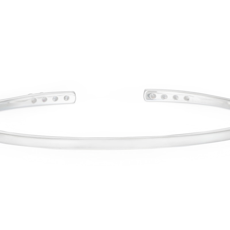 Sterling Silver Open Cubic Zirconia Bangle