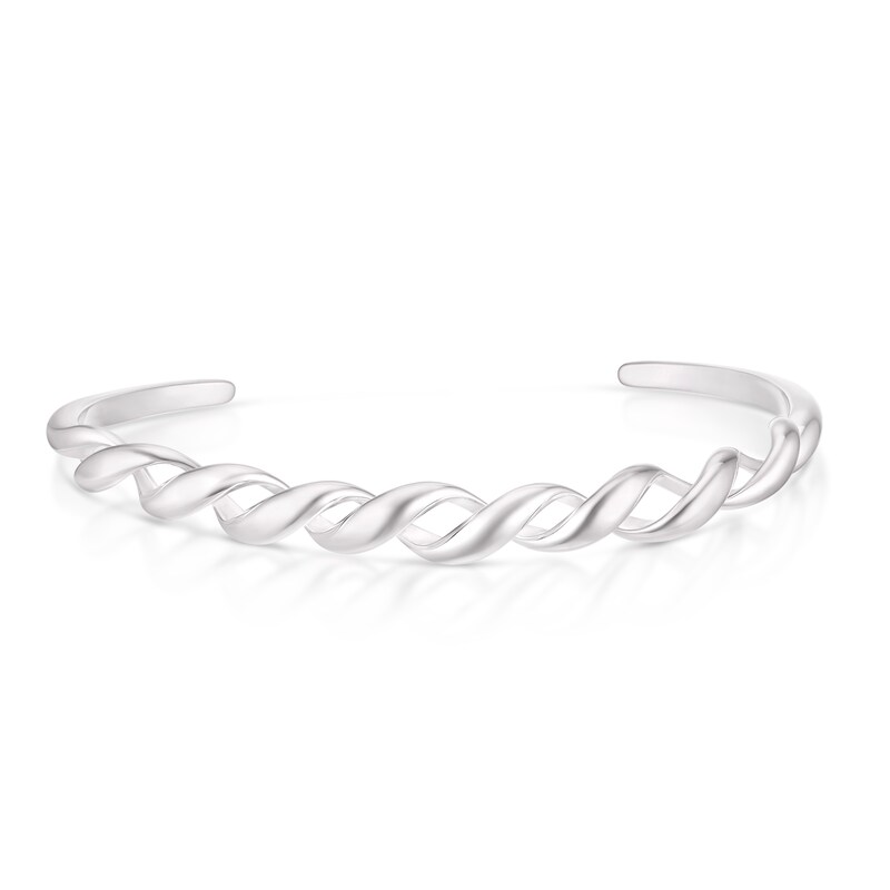 Sterling Silver Chunky Twist Open Bangle