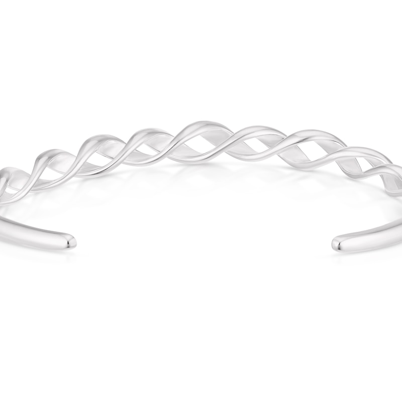 Main Image 3 of Sterling Silver Chunky Twist Open Bangle