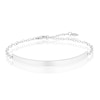 Thumbnail Image 1 of Sterling Silver Curved Plain ID & Chain Bracelet