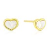 Thumbnail Image 1 of 9ct Yellow Gold Mother Of Pearl Heart Stud Earrings